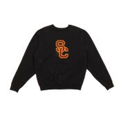 USC Trojans Team Trojan Black SC Interlock Tackle Twill Crew Fleece Sweatshirt